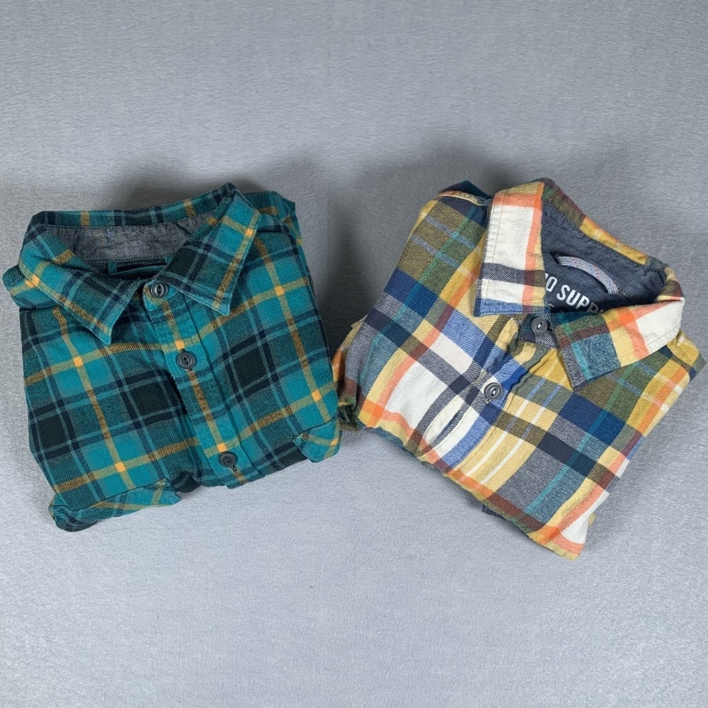 Mossimo Supply Co Flannel Shirt Bundle Mens M Multicolor Plaid Cotton 2 Pack
